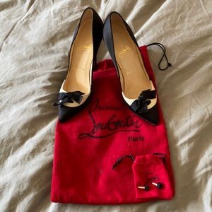 Black satin bow Christian Louboutin